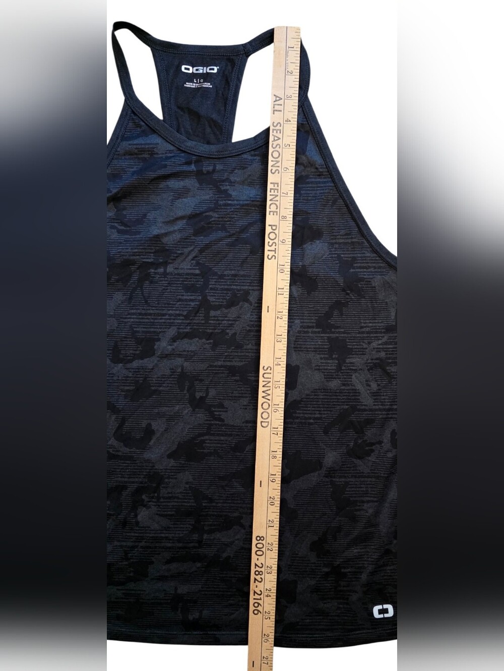 OGIO Large Black and Gray Camouflage High Neck Workout Racerback Tank Top - Picture 6 of 6